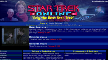 Strekonline.com homepage in 2002