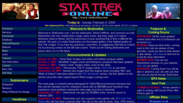 Strekonline.com homepage in 2002